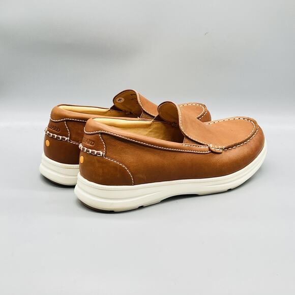Samuel Hubbard Shoes Mens 11 Brown Leather Blue Skies Slip On Loafers Casual main image 7